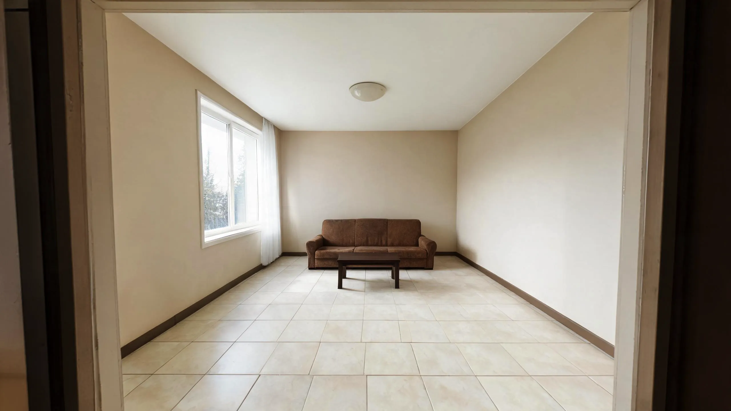 Dated living room before AI interior editing