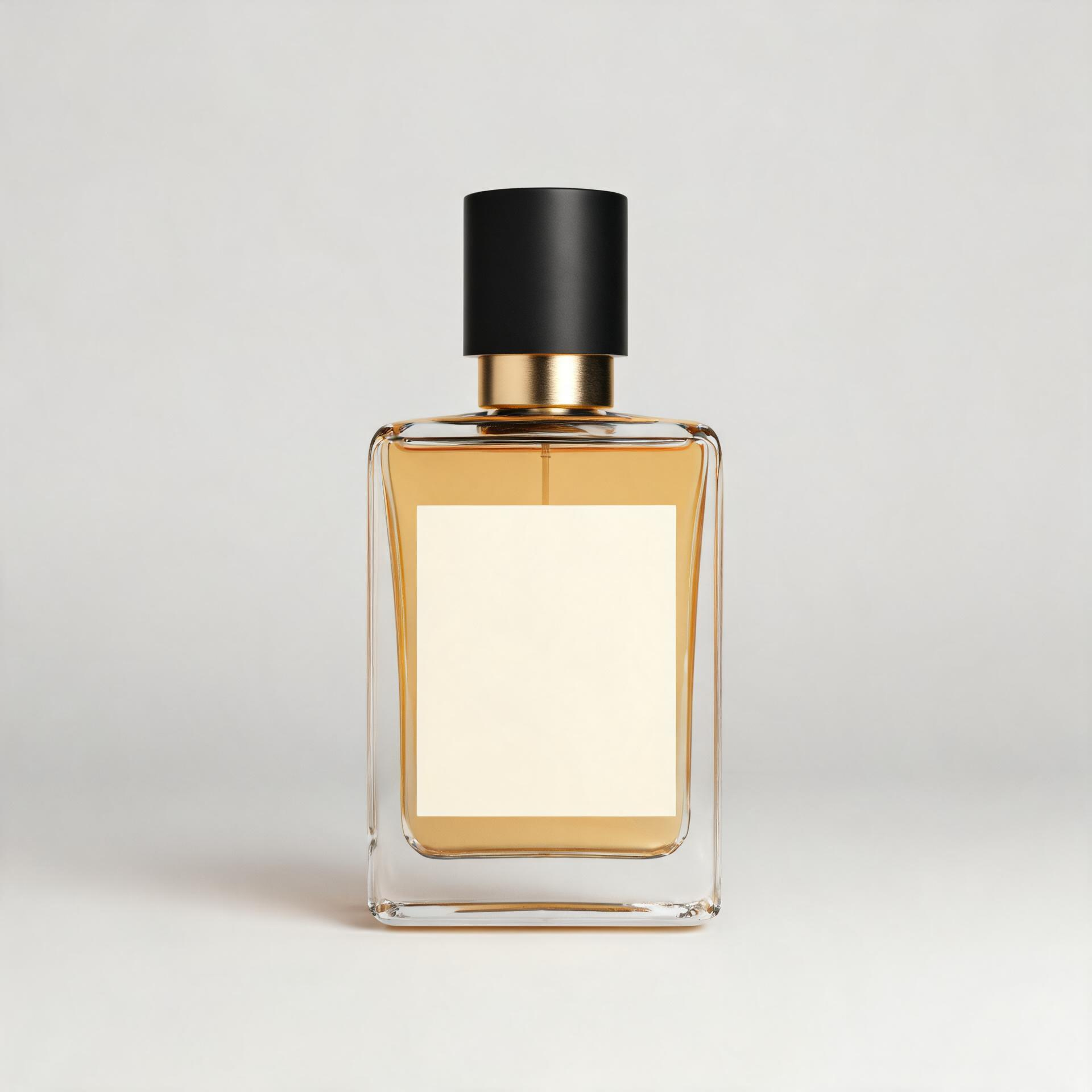 Amber perfume bottle used as the product identity reference